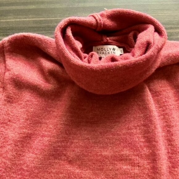 Molly Bracken Brick color sweater dress with funnel neck size small - Picture 5 of 8